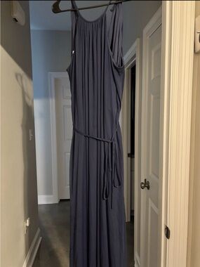 eggshell blue bridesmaid dress Light Blue Slit Bridesmaid Dress with Bow Tie Straps – FancyVestido main image 0